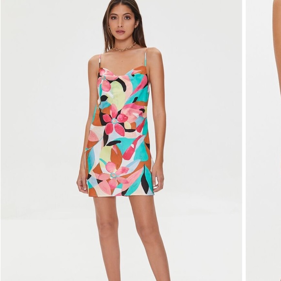 Floral Cowl Neck Dress - Picture 4 of 6